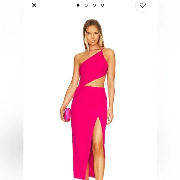 Bardot Pink One-Shoulder Midi Dress - Picture 3 of 12